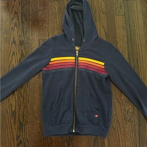 Aviator Nation - Kids 5 Stripe Zip Up Hoodie